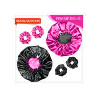 PROMOÇÃO 2 Touca de Cetim Dupla Face com Regulador + 2 xuxinha