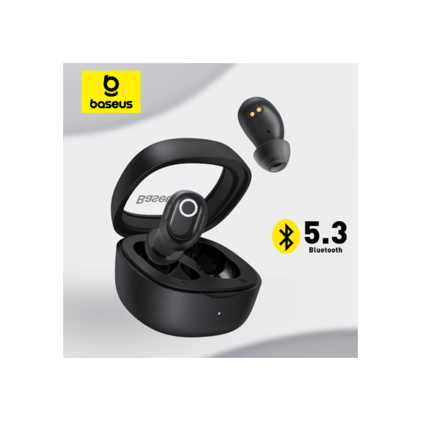 Baseus WM02 Fones de ouvido sem fio TWS Bluetooth 5.3, Mini e compactos Desgaste confortável, 25 horas de duração da bateria