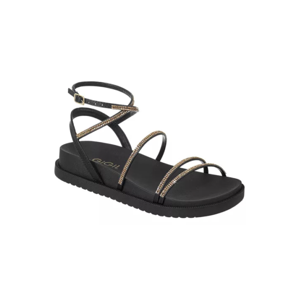 Sandália Feminina Papete Birken Flatform Brilho Strass Gigil