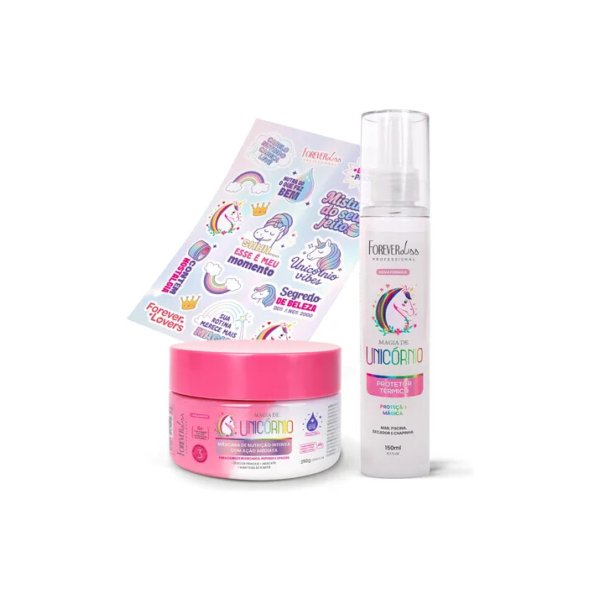 Kit Nutrição Magia De Unicórnio Ganhe Adesivos Forever Liss