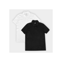 Kit Camisa Polo Hering C/ 2 Peças Masculina - Preto+Branco