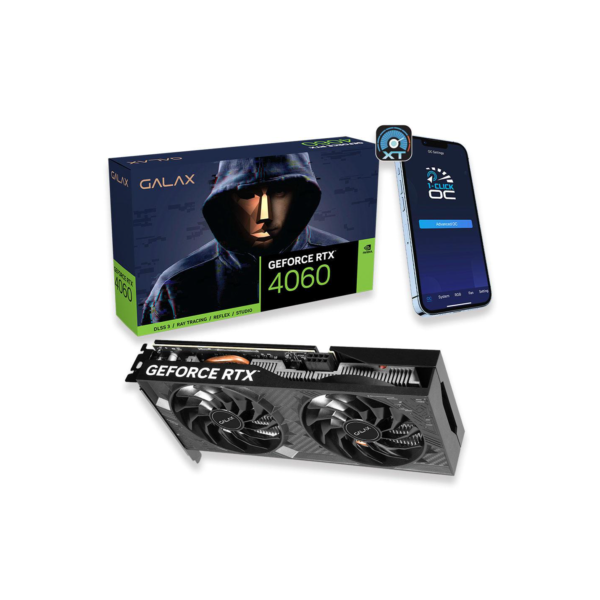 Placa De Vídeo Galax Geforce RTX 4060, 8GB, 1 Click Oc V2, GDDR6, 128 Bit - 46nsl8md9nxv