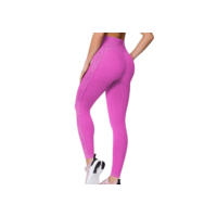 SELENE Calça Legging Academia Fitness Microfibra Poliamida Sem Costura Cintura Alta Feminino, Magenta Mescla, GG