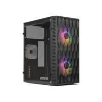 Gabinete Gamer TGT Jester V2 | Rainbow | Mini-Tower | Lateral de Acrílico | Com 2 Fans | Preto | TGT-JSRV2-BKGF02