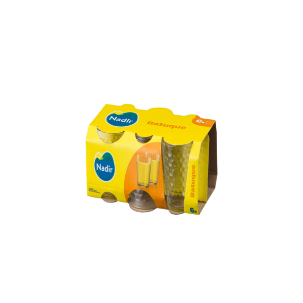 Jogo de Copos Nadir Batuque em Vidro Transparente 6 Peças 265ml