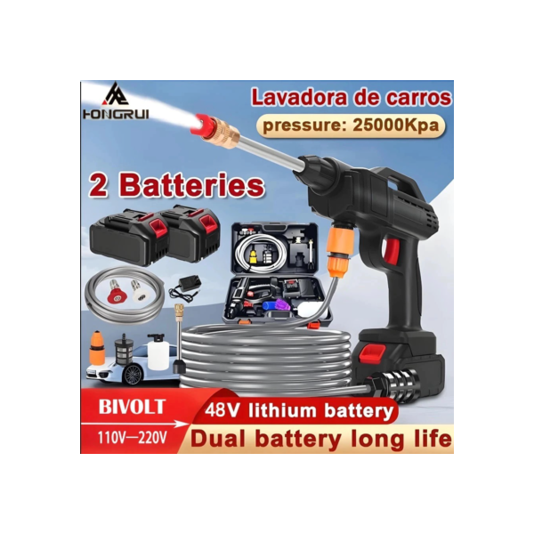 Lavadora de Alta Pressão Portátil Recarregável Para Carros E Jardins Linha Premium Pistola Lava Jato Profissional