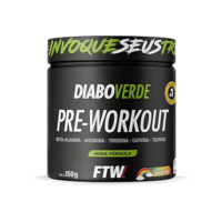 FTW Pré-Treino Diabo Verde - Energia Extrema, Força e Foco - Potência Hardcore com Cafeína, Beta-Alanina - Para Treinos Intensos - sabor: Arco Iris - Pote 150g