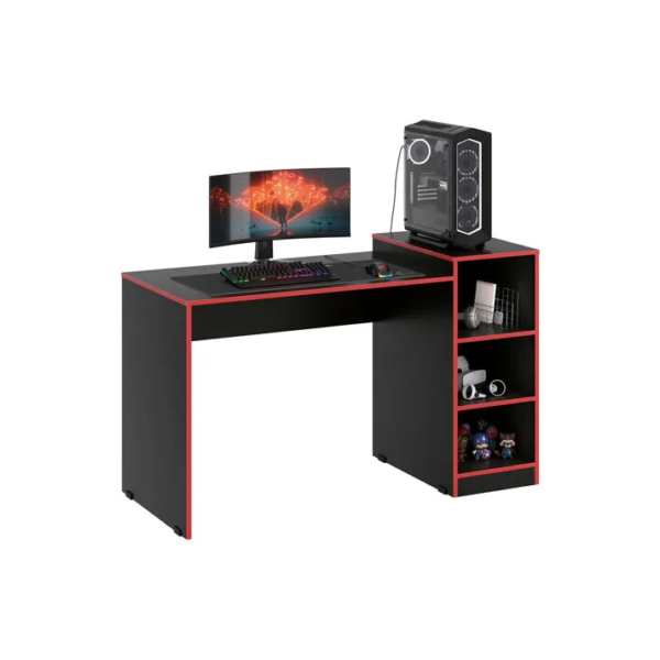 Mesa Gamer Zetra Escrivaninha Com Nichos Notbook Computador