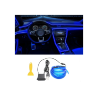 Carro Interior LED Strip Light, Neon EL Fiação, Lâmpada Decorativa para Auto, Luz Ambiente Flexível, Diodo de Festa Atmosfera, USB, 5m
