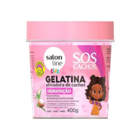 Salon Line, SOS Cachos, Gelatina Capilar Ativadora de Cachos, Kids Hidratação, Vegano - Para Cabelos Cacheados, 400 g