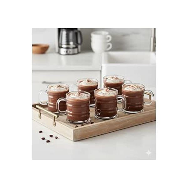Conjunto 6 Canecas Vintage em Vidro 95ml Estilo Retrô Ideal para Café Chá e Bebidas Xícara de Café