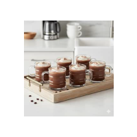 Conjunto 6 Canecas Vintage em Vidro 95ml Estilo Retrô Ideal para Café Chá e Bebidas Xícara de Café