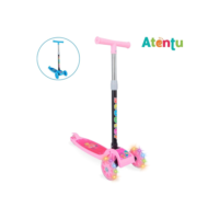 Patinete infantil 3 rodas com led luzes dobrável ajustável menino menina