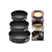 Assadeira Redonda Kit 3 Formas 24 ,26, 28cm Com Fundo Removível Antiaderente Bolos Tortas