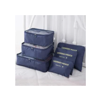 Kit Organizador De Mala Para Viagem 6 Peças De Nécessaire (Azul Marinho)