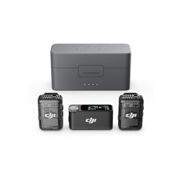 Microfone DJI Mic 2 (2 TX Microfone + 1 RX Receptor + 1 Case de carregamento) BR - DJI116