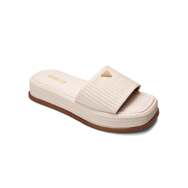 Tamanco Feminino Lumiss Sandália Flatform Chinelo Confortável Juta