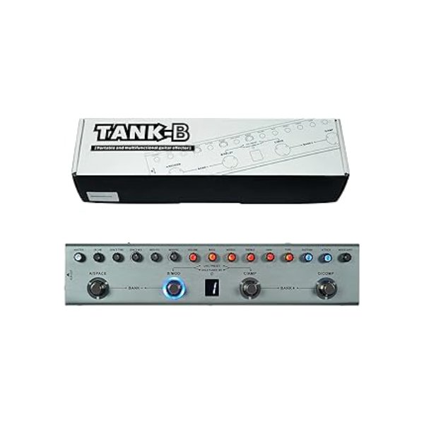 Pedal de Guitarra Multiefeitos, Efetor Digital para Guitarra Elétrica com 36 Predefinições Editáveis, Coral, Atraso, Reverberação, MOD, carregamento de IR, gravação, afinador (TANG-B)