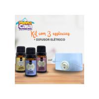 Kit 3 Essência Pura Super Concentrada para Aromatizador Ambiente + 1 Difusor Elétrico  Bivolt