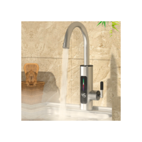 Torneira Elétrica Para Cozinha Banheiro Com Visor de Temperatura Regulagem e Giratória 360° Aço Inoxidável