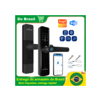 INTELAR Tuya Fechadura eletrônica digital Wifi para portas inteligentes com câmera biométrica Impressão digital Cartão inteligente Senha Chave de desbloqueio