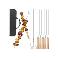 Espeto Churrasco, Espeto, Kit Churrasco, Churrasco, Espeto para Churrasco, Espeto Giratorio Eletrico, Espeto Giratorio, Kit de Churrasco, Kit 10 Espetos Artesanais Inox P/Churrasco