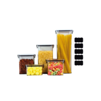 Kit 5 Potes Tampa Hermético Porta Alimentos Mantimentos Armário Cozinha