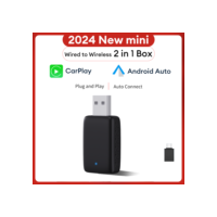 XUDA 2 em 1 Adaptador Carplay Sem Fio Android Auto Smart Dongle Mini Caixa Plug And Play Para Volvo Benz Cadillac Jeep Lexus Buick VW