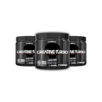 Kit 3X Creatine Turbo Suplemento Alimentar Black Skull 150g Caveira Preta Creatina Monohidratada Sem Sabor