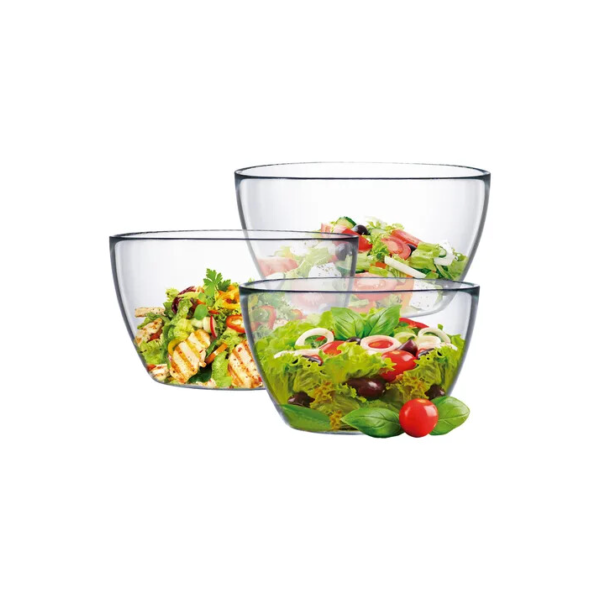 Bowl, Bowl de Vidro Ruvolo, Bowl Cozinha 3Peças