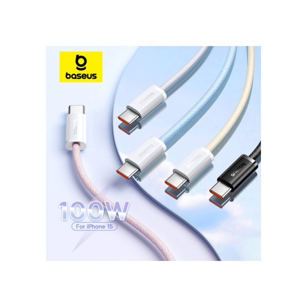 Baseus 100w tipo c para cabo usb c para iphone 15 pd cabo de carregamento rápido para macbook ipad samsung xiaomi 5a fio usb c rápido