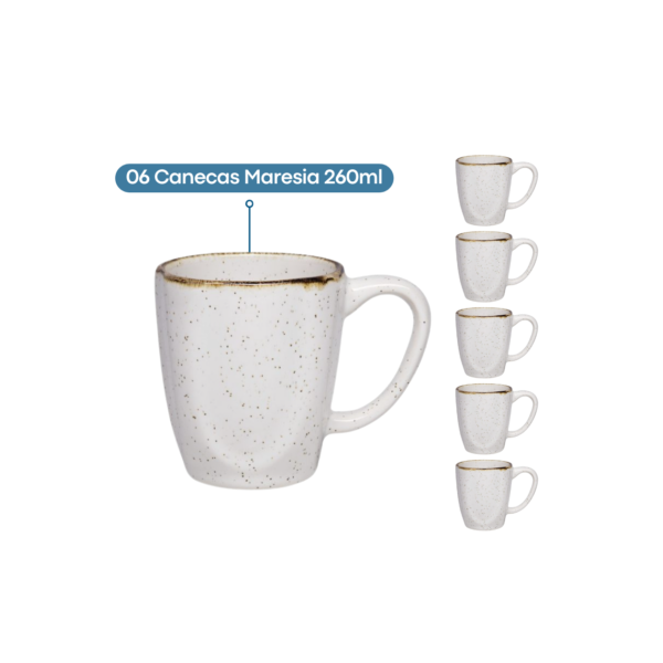 Jogo 6 Canecas Café Chá Ryo Maresia 260ml Oxford Porcelanas