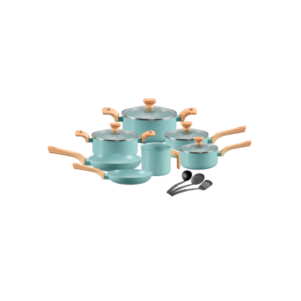 Jogo de Panelas Com 10 Peças Mimo Style Pratic Cook Verde Agua - 10769 PJ10PGR