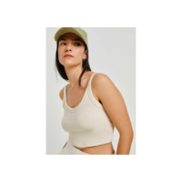Regata Cropped Hering Em Ribana Feminina - Bege