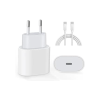 Fonte Entrada Tipo-C e Cabo USB-C 1 Metro, 20W Carregador Turbo de Parede Ultra Rapido Compatível com iPhone 15/16 Pro/Pro Max e Galaxy S24/S23 Ultra