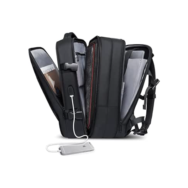 Mochila de Viagem Expansivel Masculina Feminina, Mochila Para Notebook Executiva Impermeável Reforçada Cabo USB,Mochilas Trabalho Escola Viagens Presente（Preto）