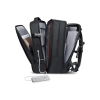 Mochila de Viagem Expansivel Masculina Feminina, Mochila Para Notebook Executiva Impermeável Reforçada Cabo USB,Mochilas Trabalho Escola Viagens Presente（Preto）