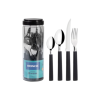 Faqueiro Inox 24 Peças Preto Brinox Riviera