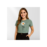 Blusa Feminina T-Shirt Manga Curta Malha 100% Algodão Premium (5)