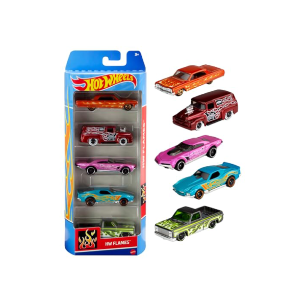 Pacote 5 Carros Sortidos, Hot Wheels, Mattel, Multicor - não é possível escolher as cores