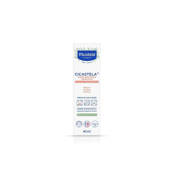 Mustela Cicastela Creme Reparador Hidratante 40Ml - Hidrata Repara Acalma E Purifica A Pele - Multiuso Para Os Pequenos Dodóis Dos Bebês E Crianças Feito Com 91% De Ingredientes