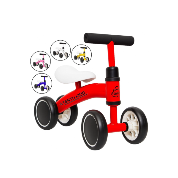 Bicicleta De Equilíbrio Andador Infantil Sem Pedal 4 Rodas