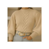 Blusa Trico De Frio Inverno Com Trança Moda Blogueira