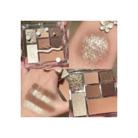 Paleta de sombras de 7 cores perolado fosco Glitter fino Glitter cor terra todos os dias All-Match
