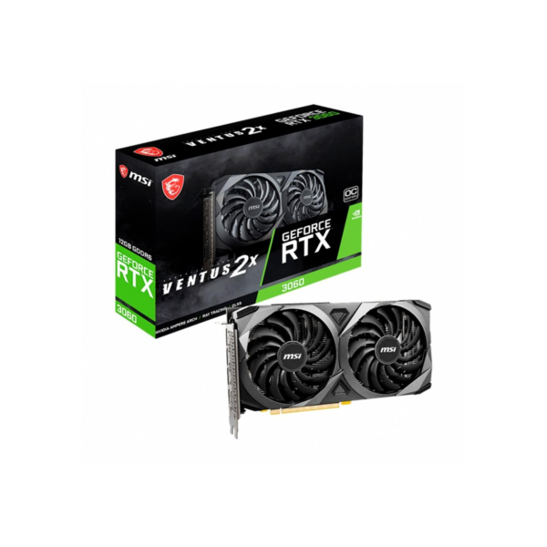 Placa de Vídeo RTX 3060 Ventus 2X MSI NVIDIA GeForce,  12GB GDDR6, DLSS, Ray Tracing - RTX 3060 Ventus 2X 12G OC