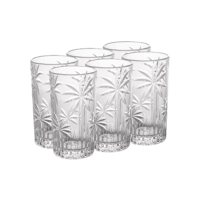 CJ 6 COPOS ALTOS CRISTAL PALM TREE 360ml TRANSPARENTE