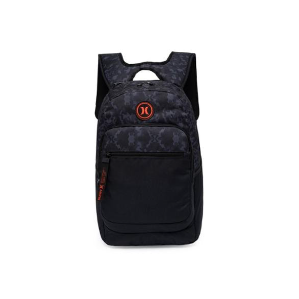 Mochila Hurley Masculina Reforçada Original 21 Litros - Preto+Laranja