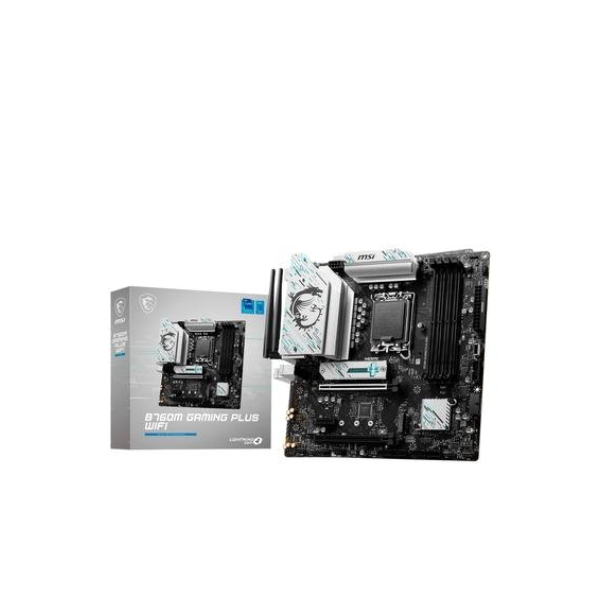 Placa-Mãe MSI B760M Gaming Plus, Intel LGA 1700, M-ATX, DDR5, Wi-Fi, Preto - B760M GAMING PLUS WIFI