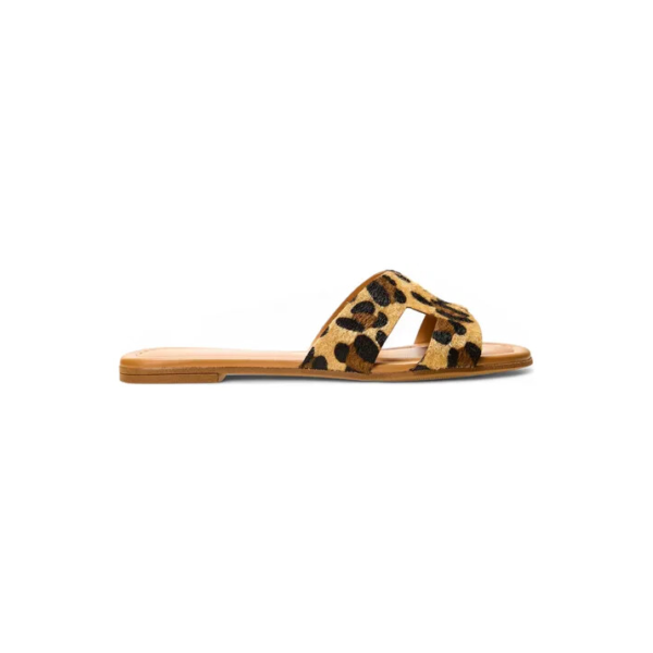 Sandália Flat Feminina Com Estampa De Onça Vizzano