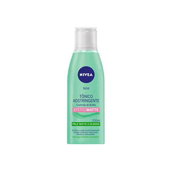 NIVEA Tônico Facial Controle do Brilho - Remove profundamente as impurezas, ajuda a controlar a oleosidade, contém vitamina B5 e é livre de álcool etílico em sua fórmula - 200ml